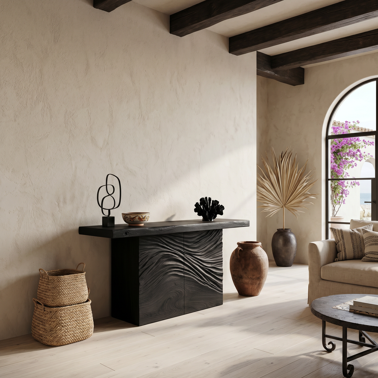 Minimalist Organic Edge Accent Table For Entryway Interior Area