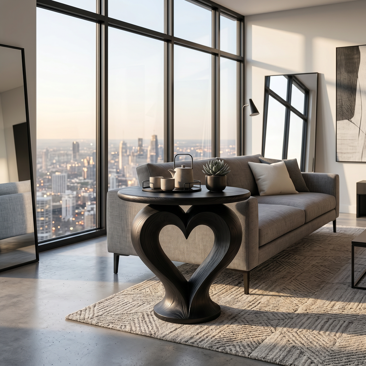 Modern Heart Base Accent Table Designer Library