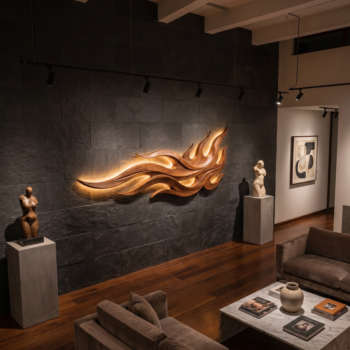 Modern Silhouette Wall Art For Hospitality Lounge Interior