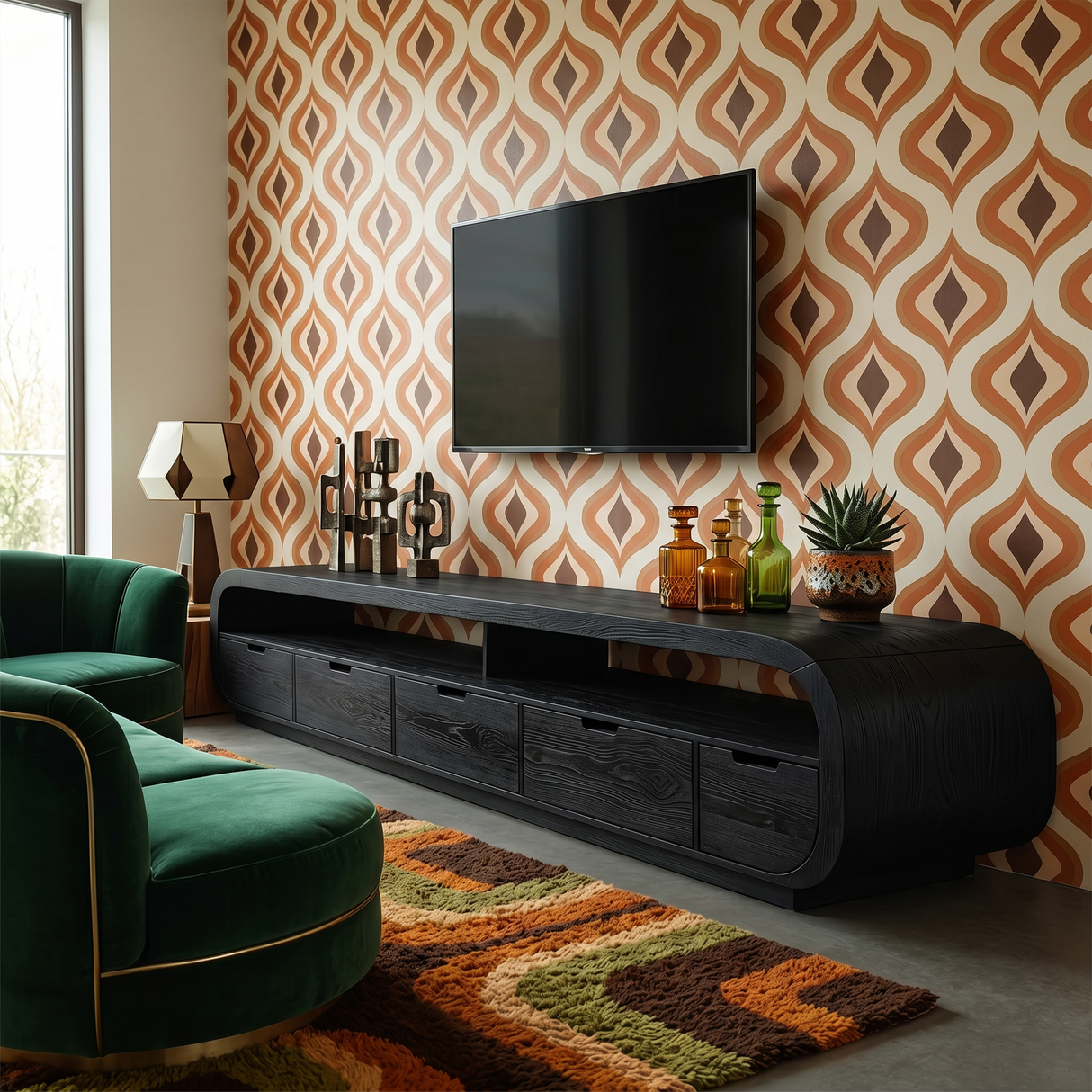Luxury Monkeypod Media Console For Modern Interior