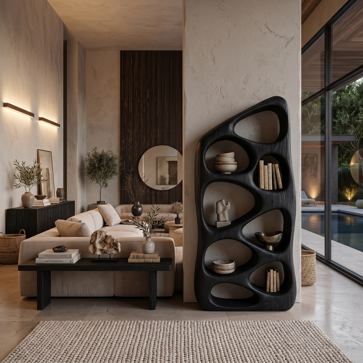 Modern Statement Sculptural Bookshelf For Living Room Style