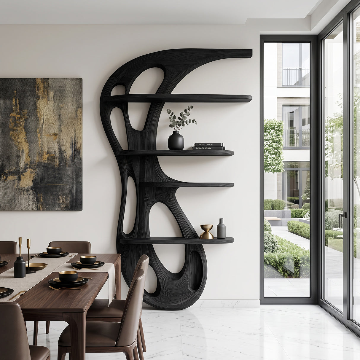 Modern Organic Bookshelf For Living Room Interior Decor
