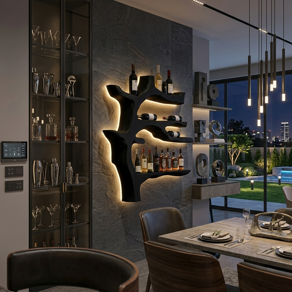 Modern Branch Wine Rack Wall Mount For Dining Wall Decor