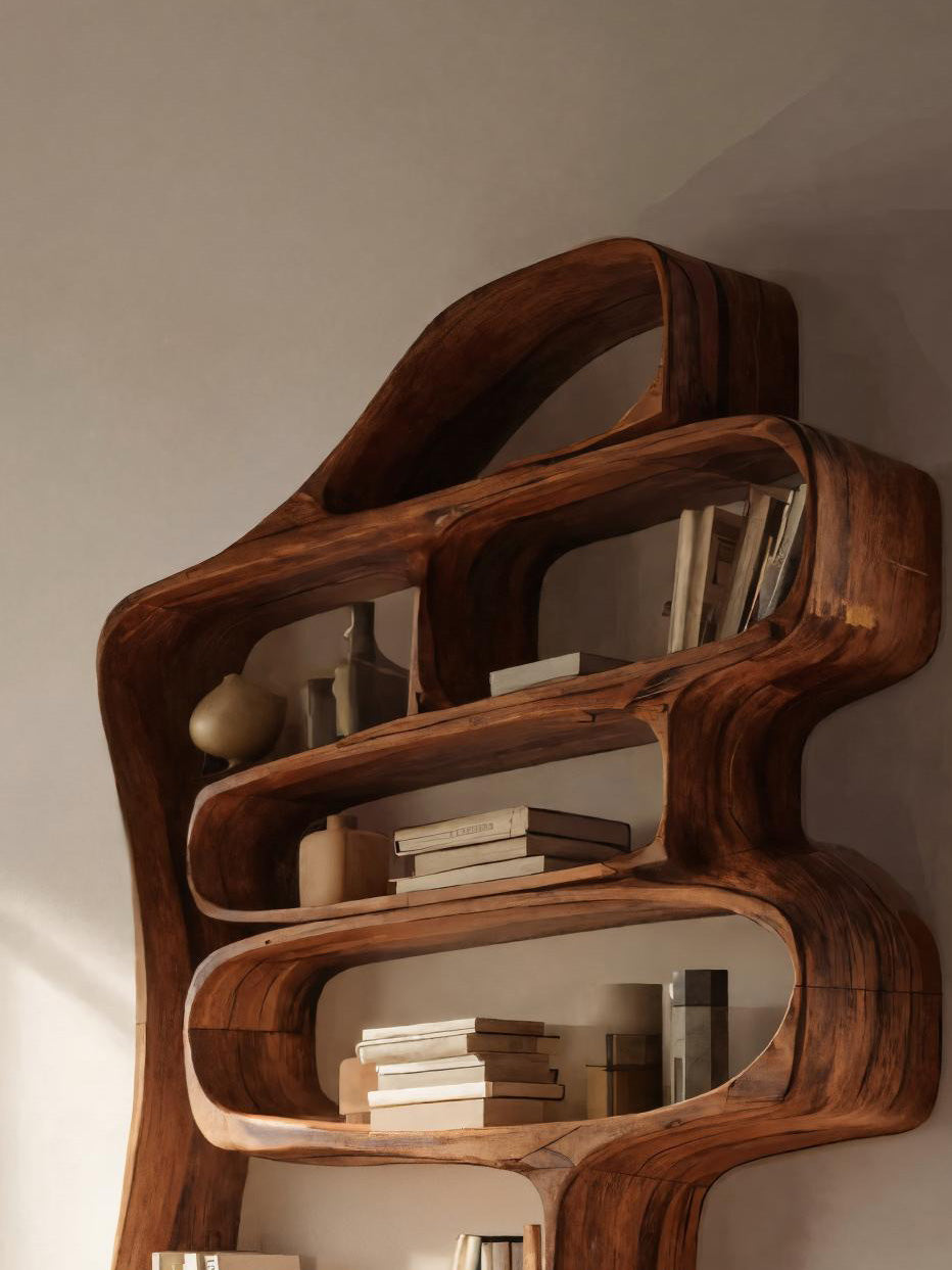 Sculptural Floating Bookshelf For Living Room Or Bedroom