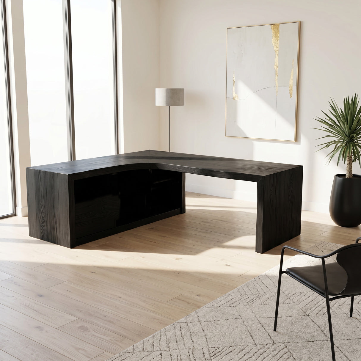 Modern Live Edge L Shaped Desk For Home Office