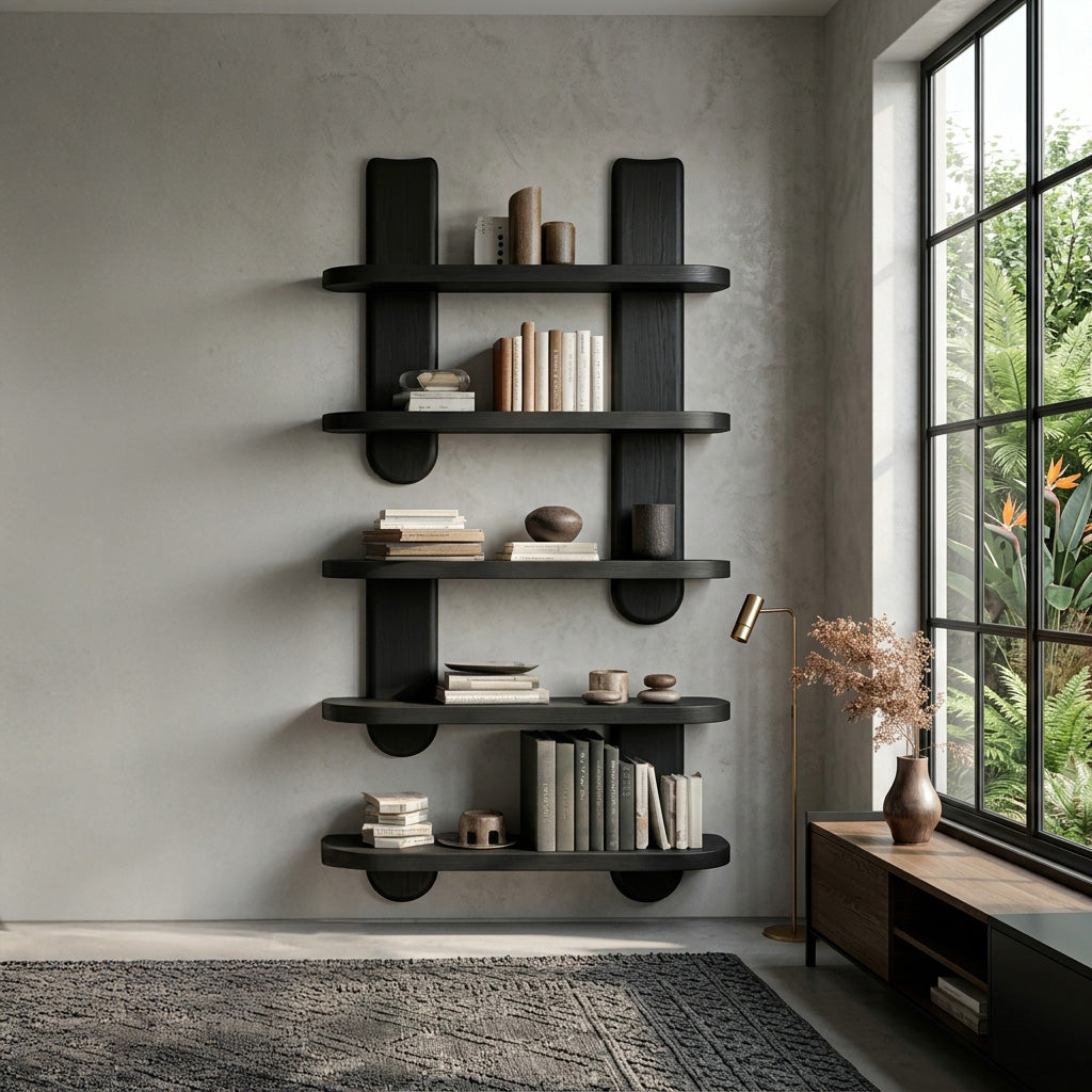 Modern Wooden Wall Mounted Bookshelf For Home Decor