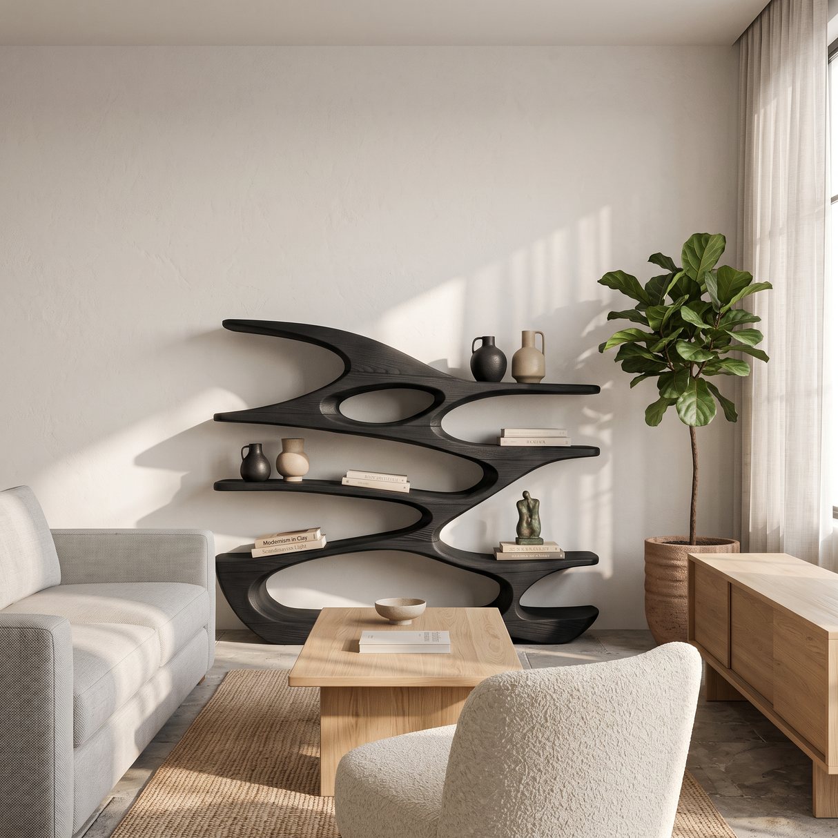 Contemporary Standing Shelf For Living Room Or Studio