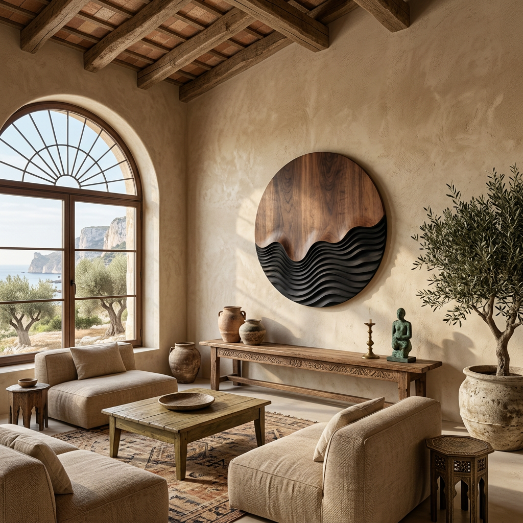 Modern Circular Wave Wall Art For Living Space