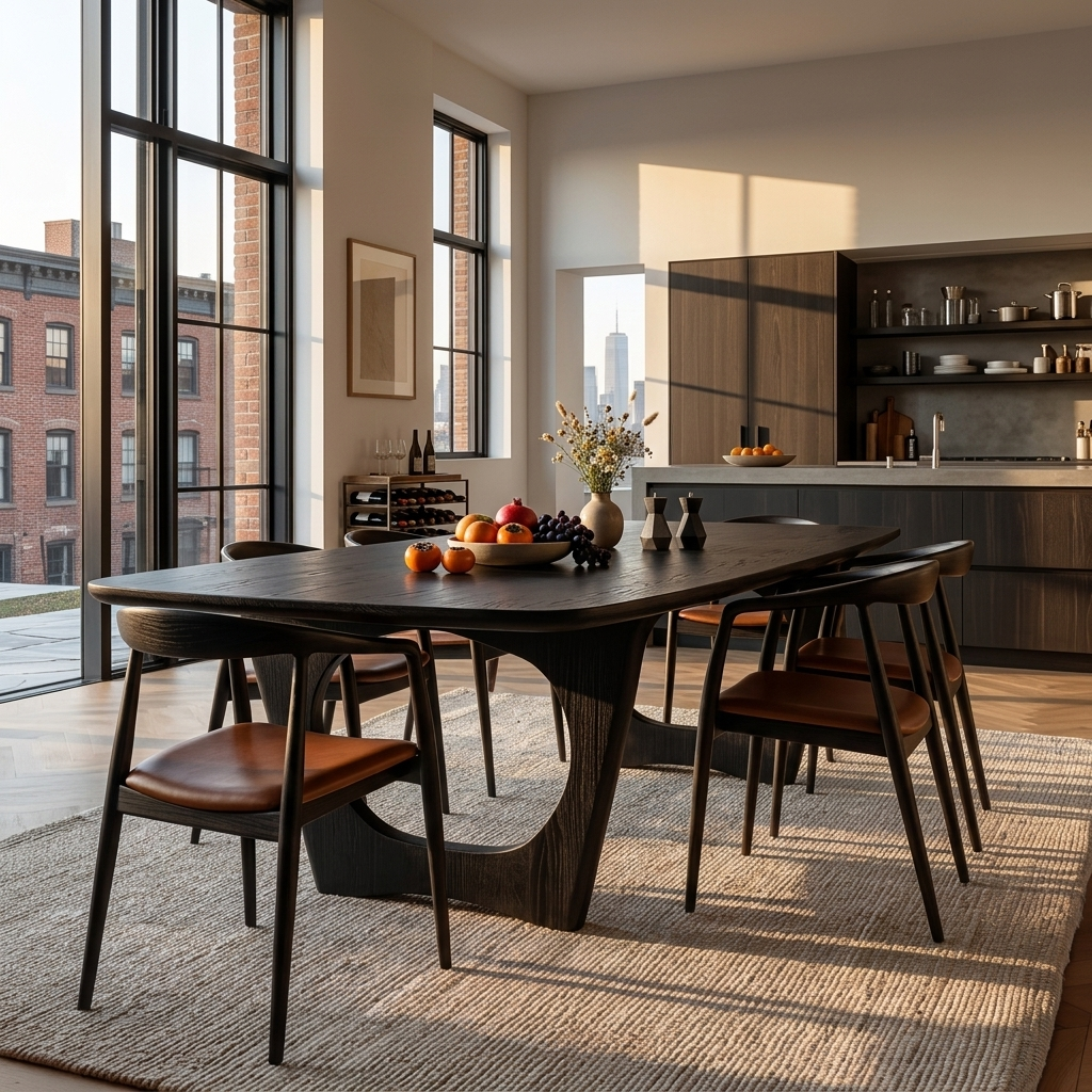 Mid Century Wooden Dining Table For Home