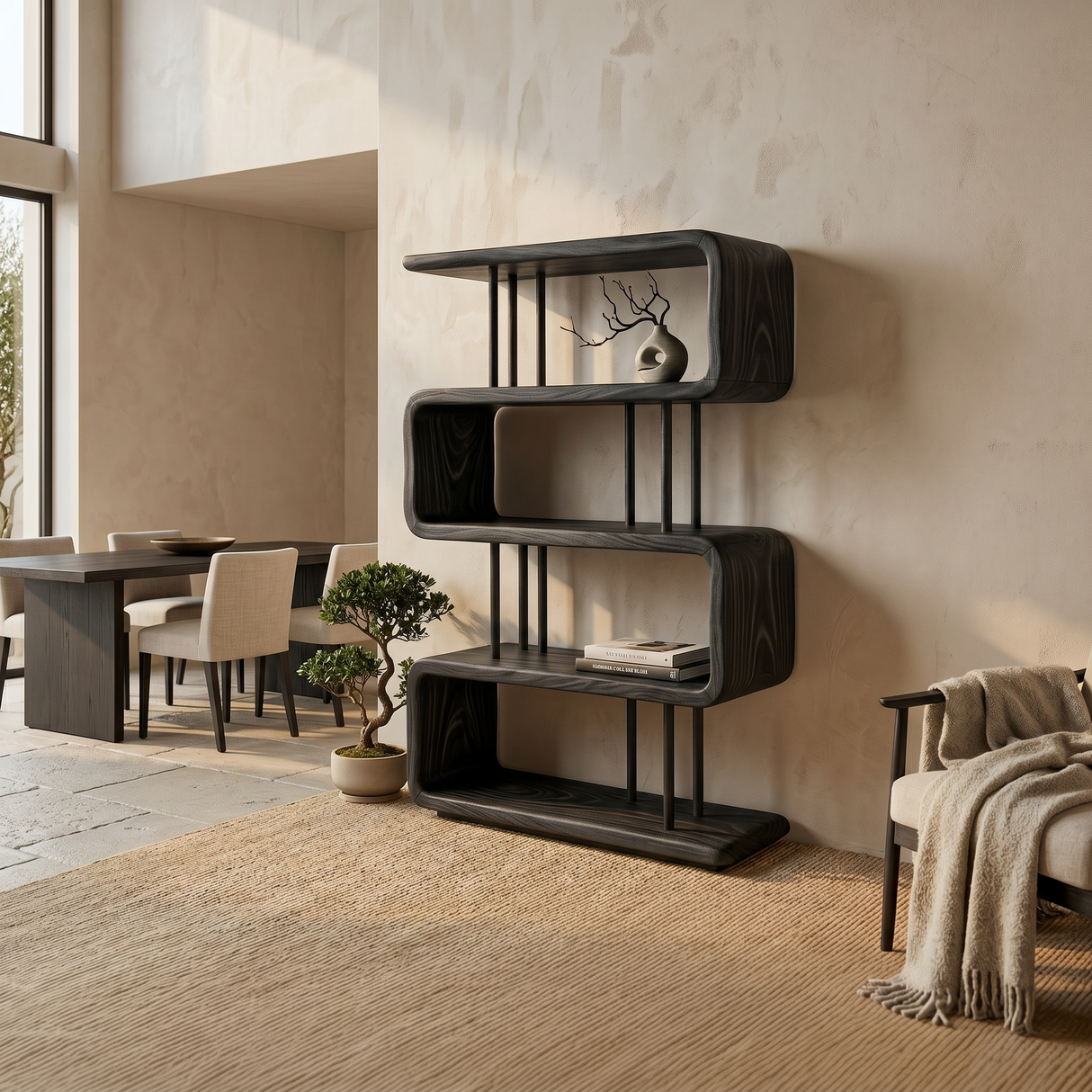 Modern Wooden Display Shelf For Spa Decor