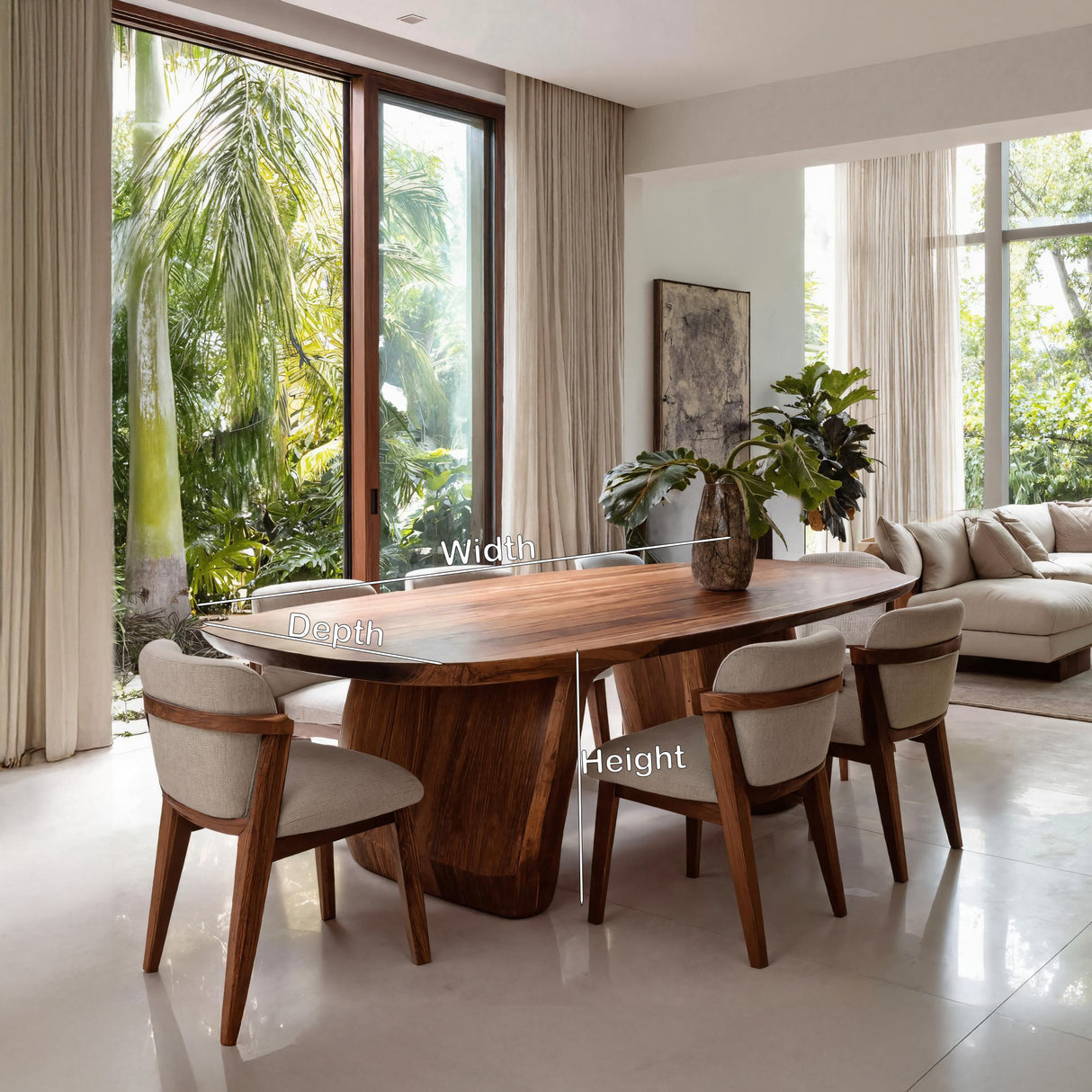 Mid Century Organic Dining Table For Dining Room