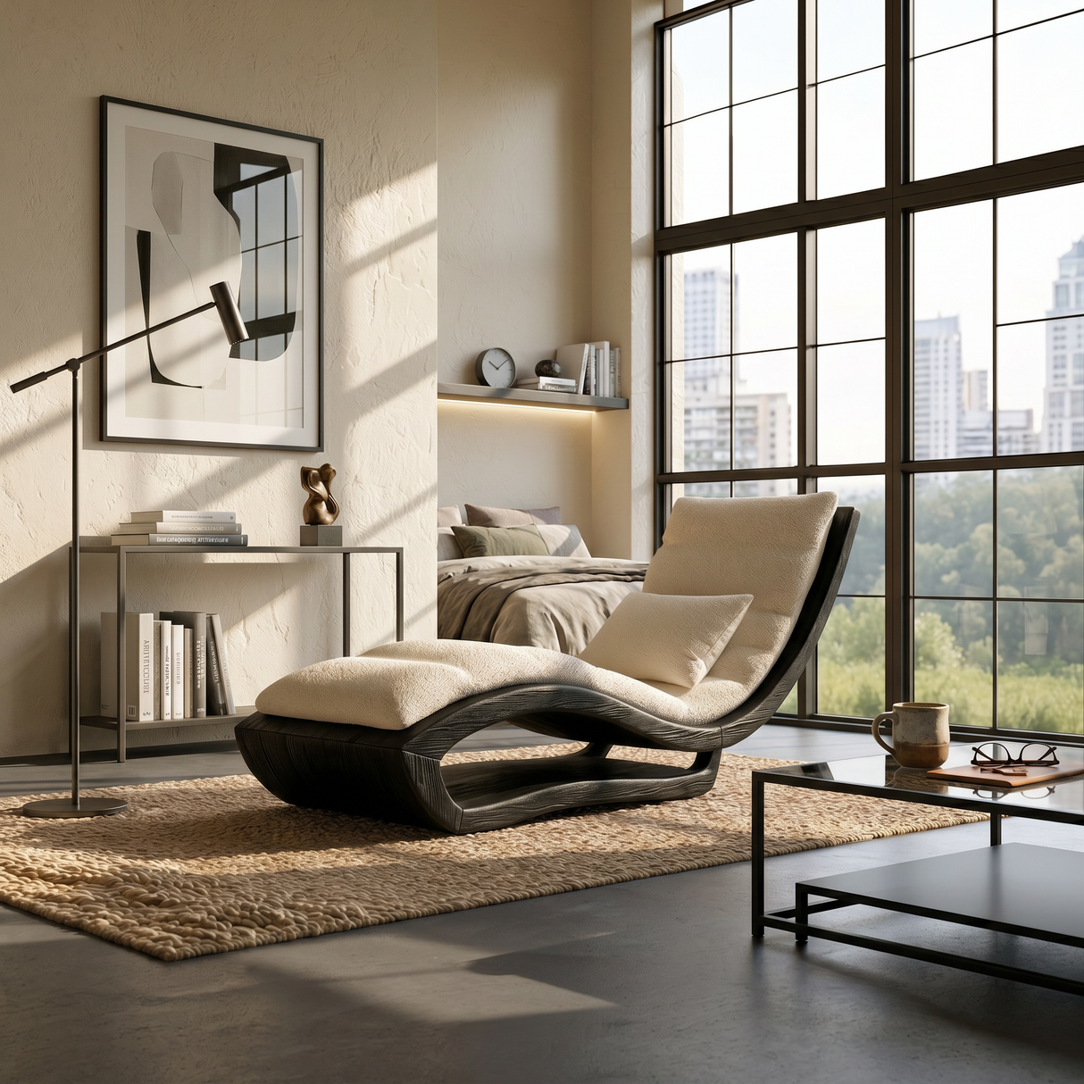Organic Modern Wooden Daybed Minimalist Luxury Interior Design