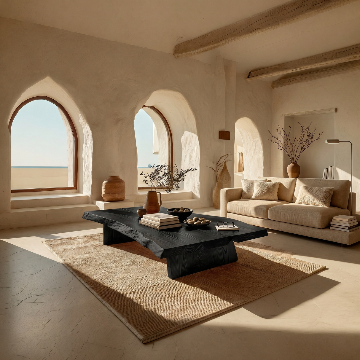 Organic Coffee Table For Tropical Villa Lounge