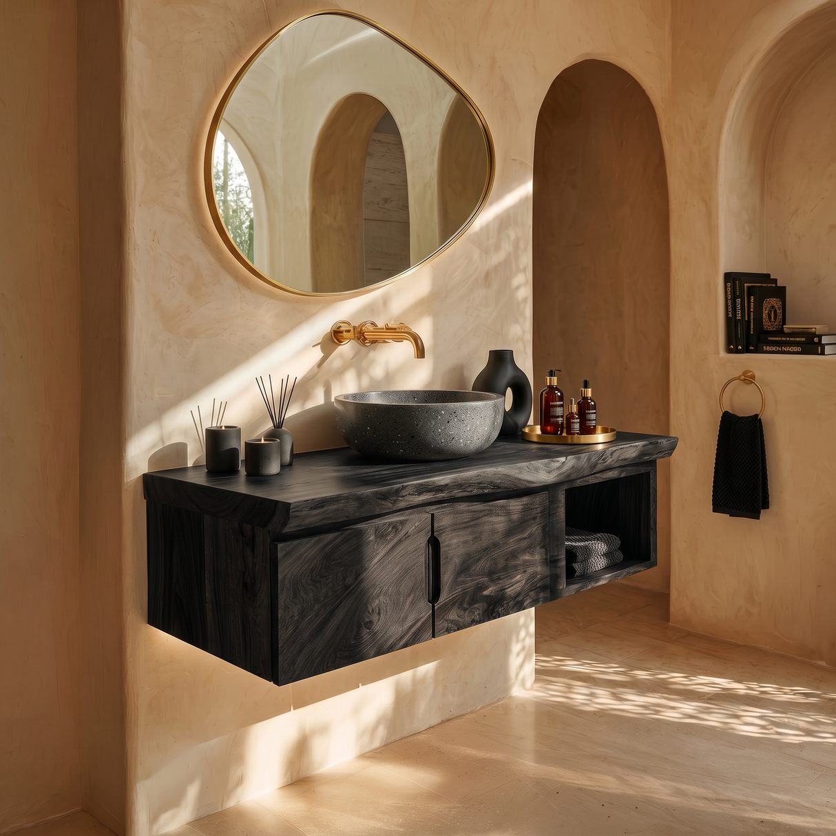 Organic Storage Bathroom Cabinet Modern Ensuite
