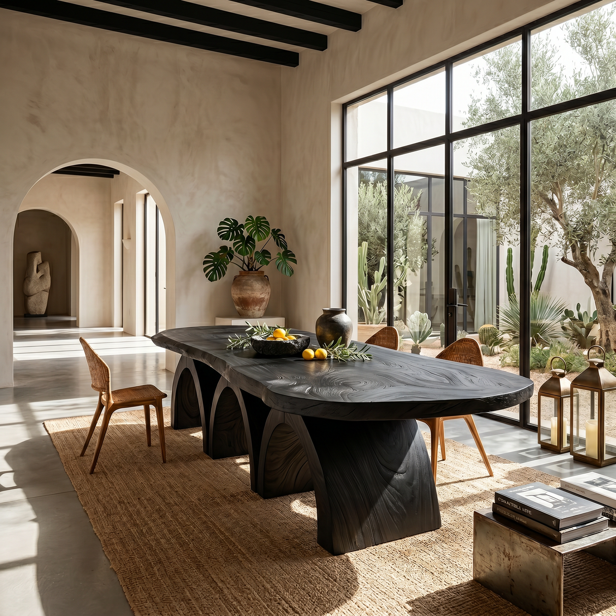 Scandinavian Live Edge Dining Table For Open Dining Area