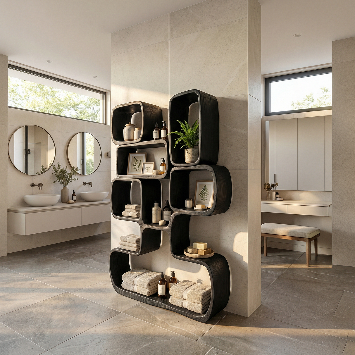 Modern Artistic Bookshelf Living Room Corner