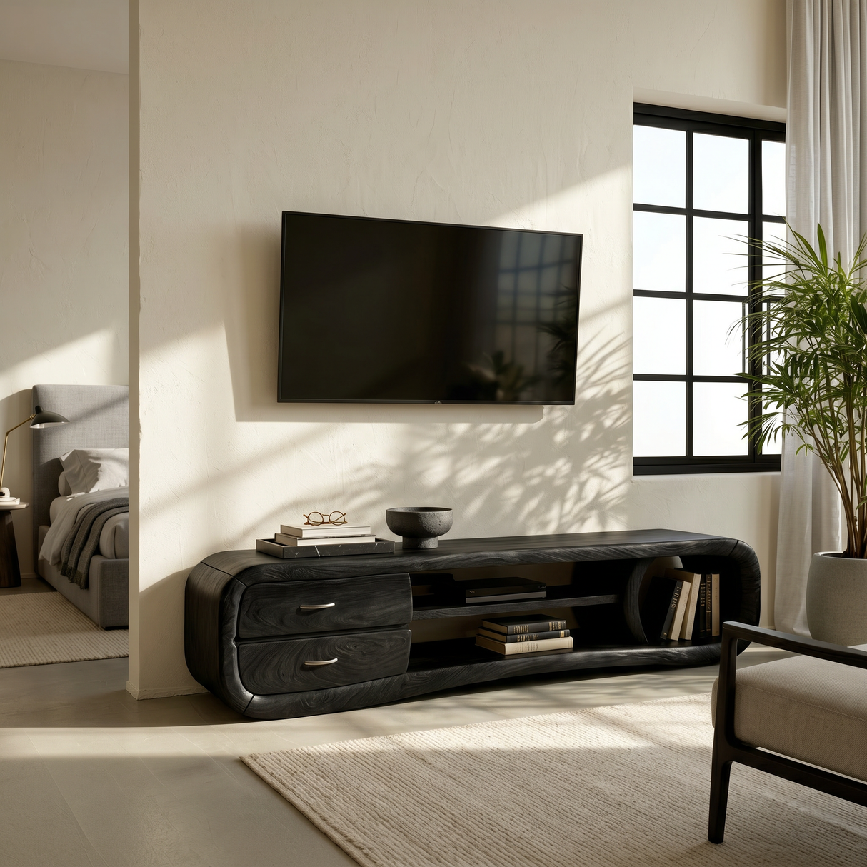 Luxury Media Console Contemporary Living Space