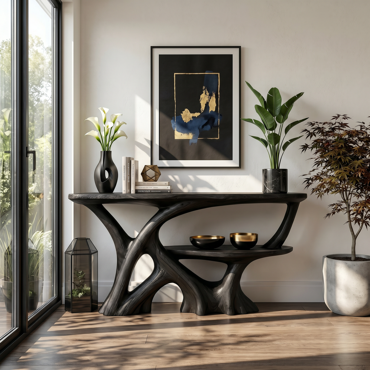 Organic Root Base Console Table Luxury Entryway