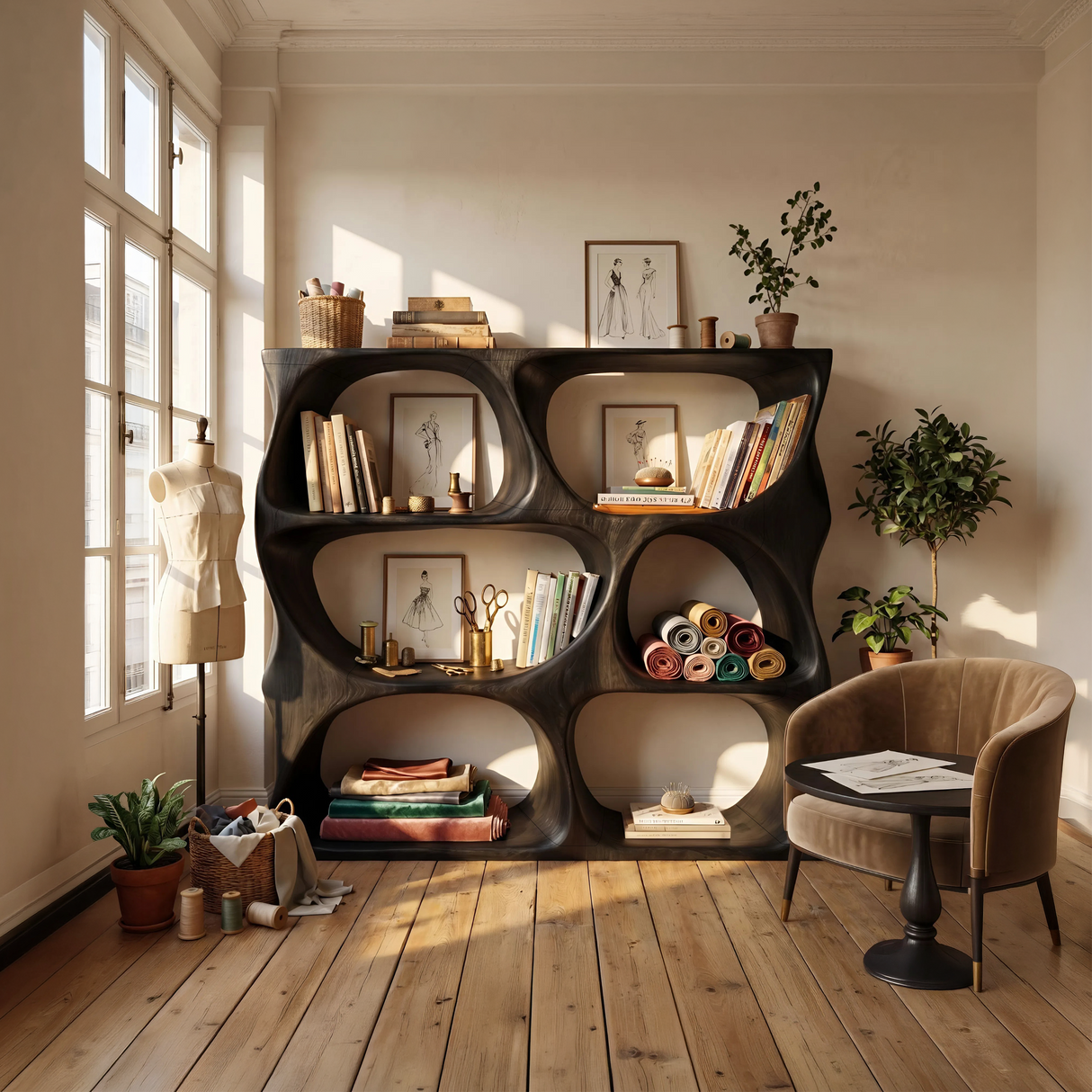 Modern Decorative Bookcase Storage Organizer For Living Room Space