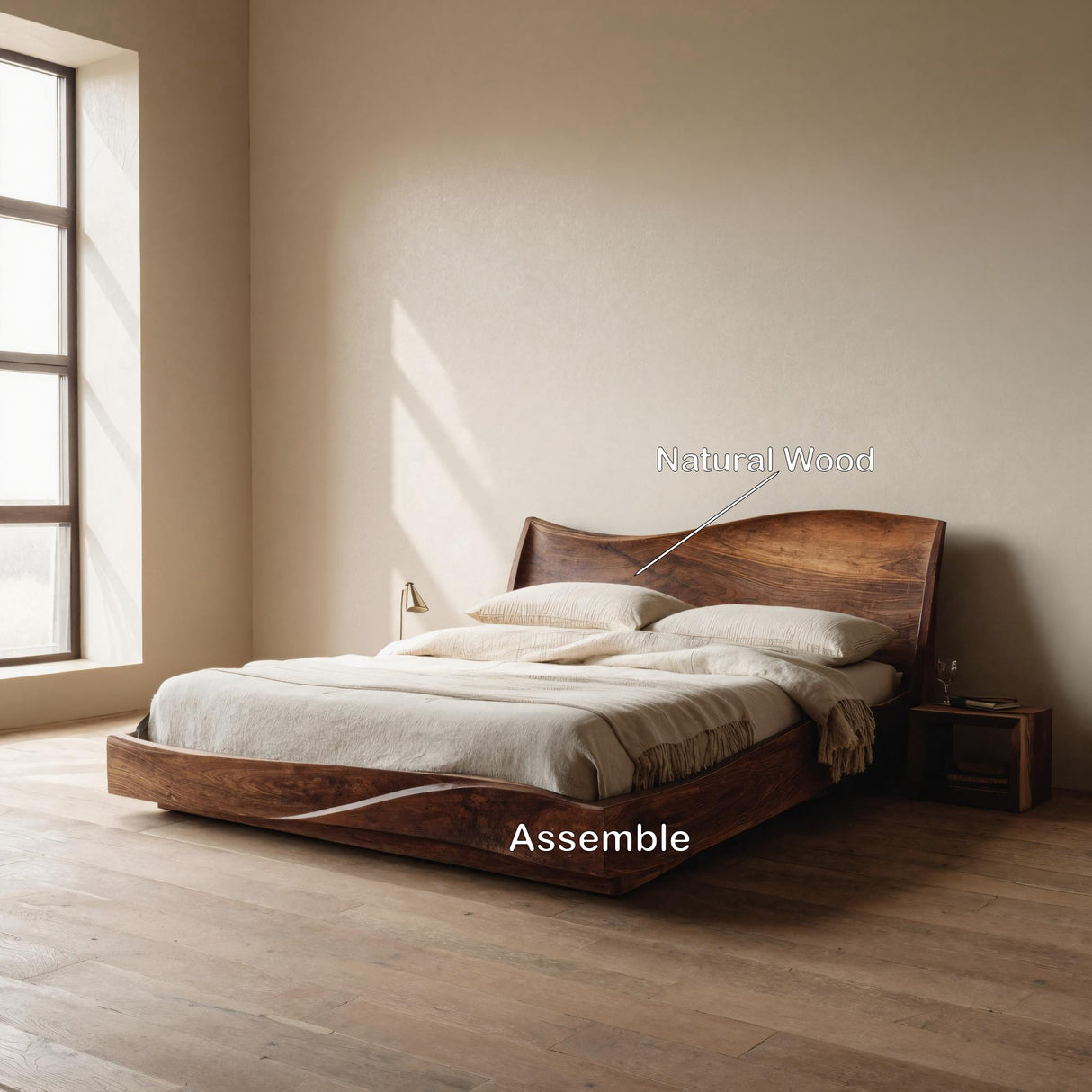 Modern Handcrafted Bed Frame For Bedroom Interiors