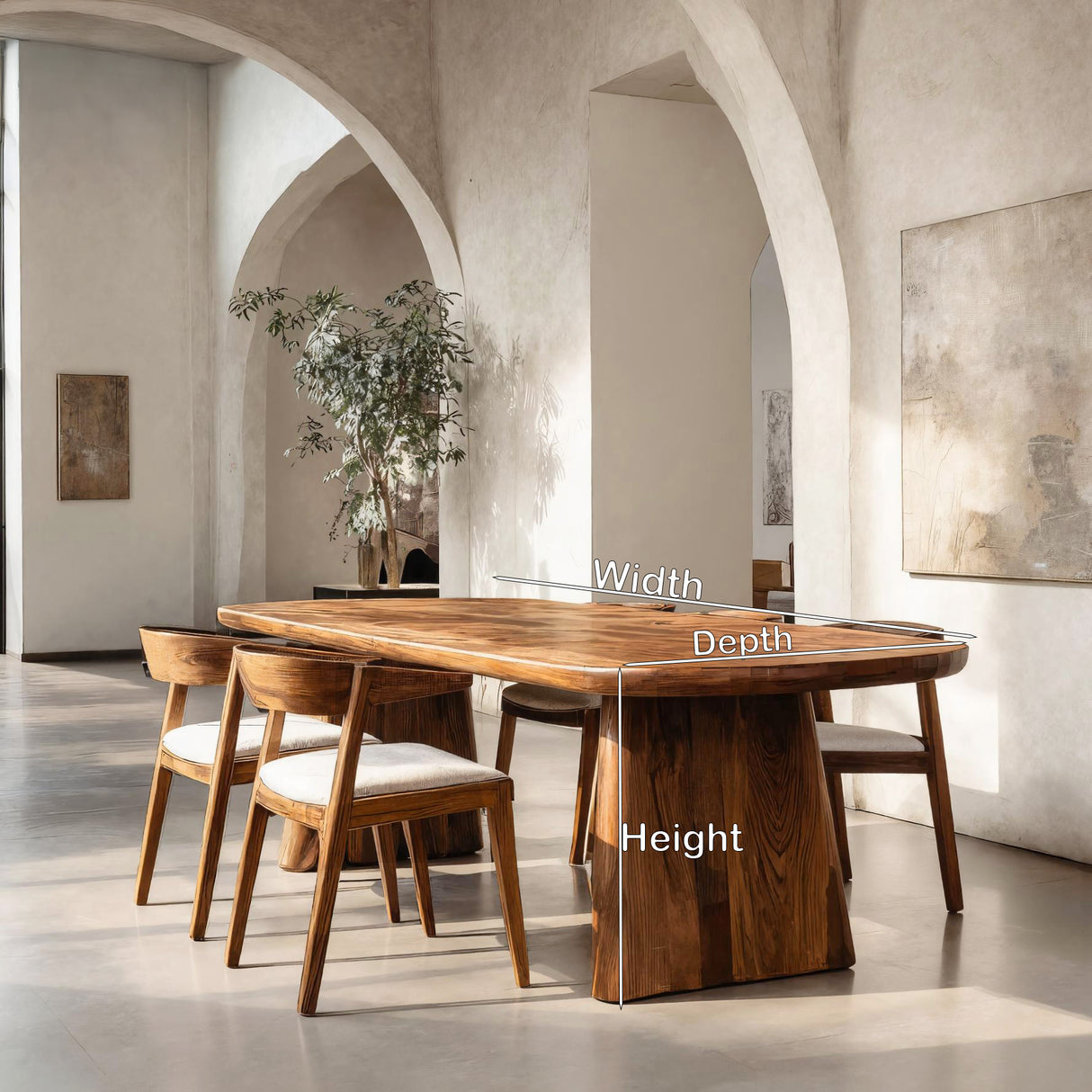 Modern Minimal Dining Table With Sculptural Craftsmanship For Dining Room