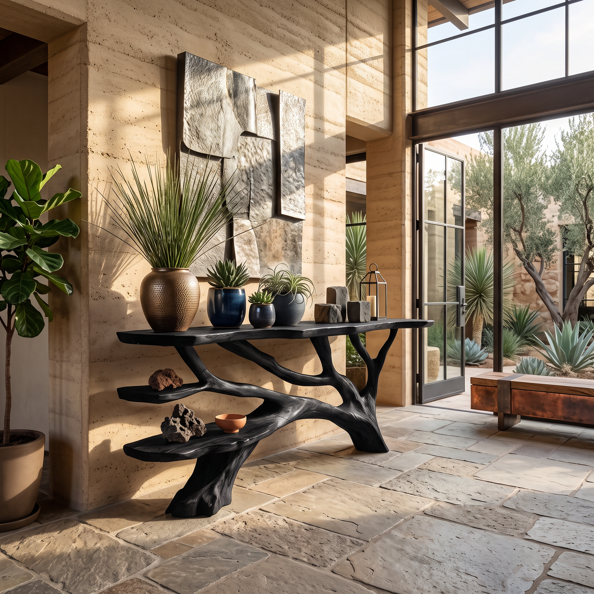 Handcrafted Live Edge Entryway Table For Bedroom Rustic Home Interior