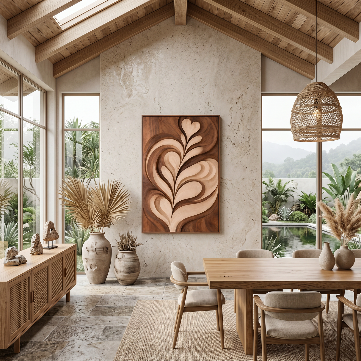 Modern Latte Inspired Wall Art For Dining Area
