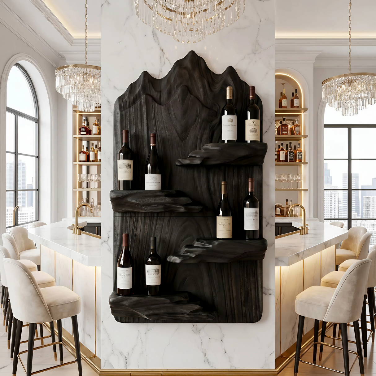 Contemporary Landscape Bottle Holder For Modern Interior