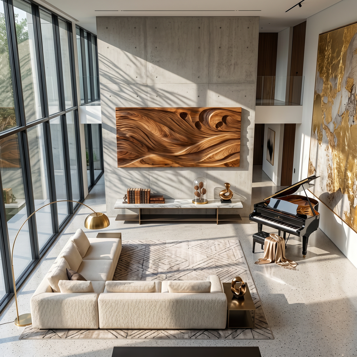 Modern Wall Art With Textured Design For Living Room