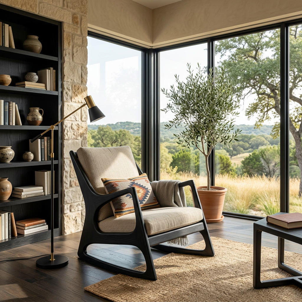 Organic Wooden Chair Curved Back Design For Home