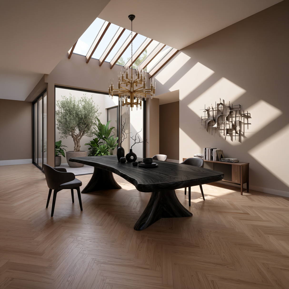 Scandinavian Natural Edge Dining Table For Casual Dining Space