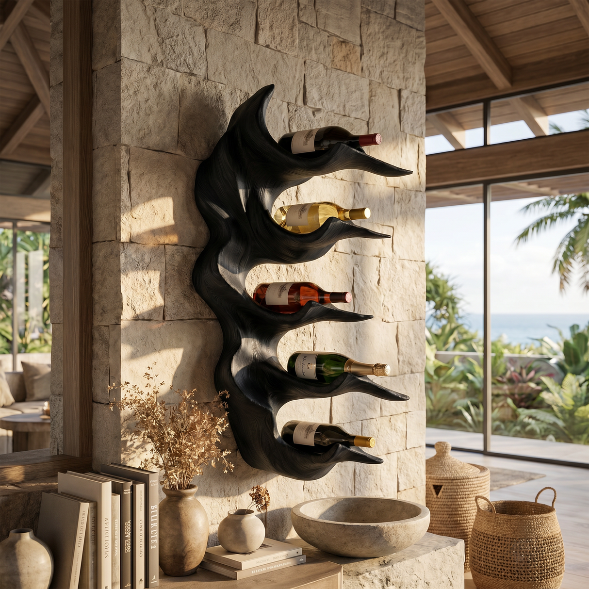 Organic Sculptural Wine Storage Holder For Modern Home