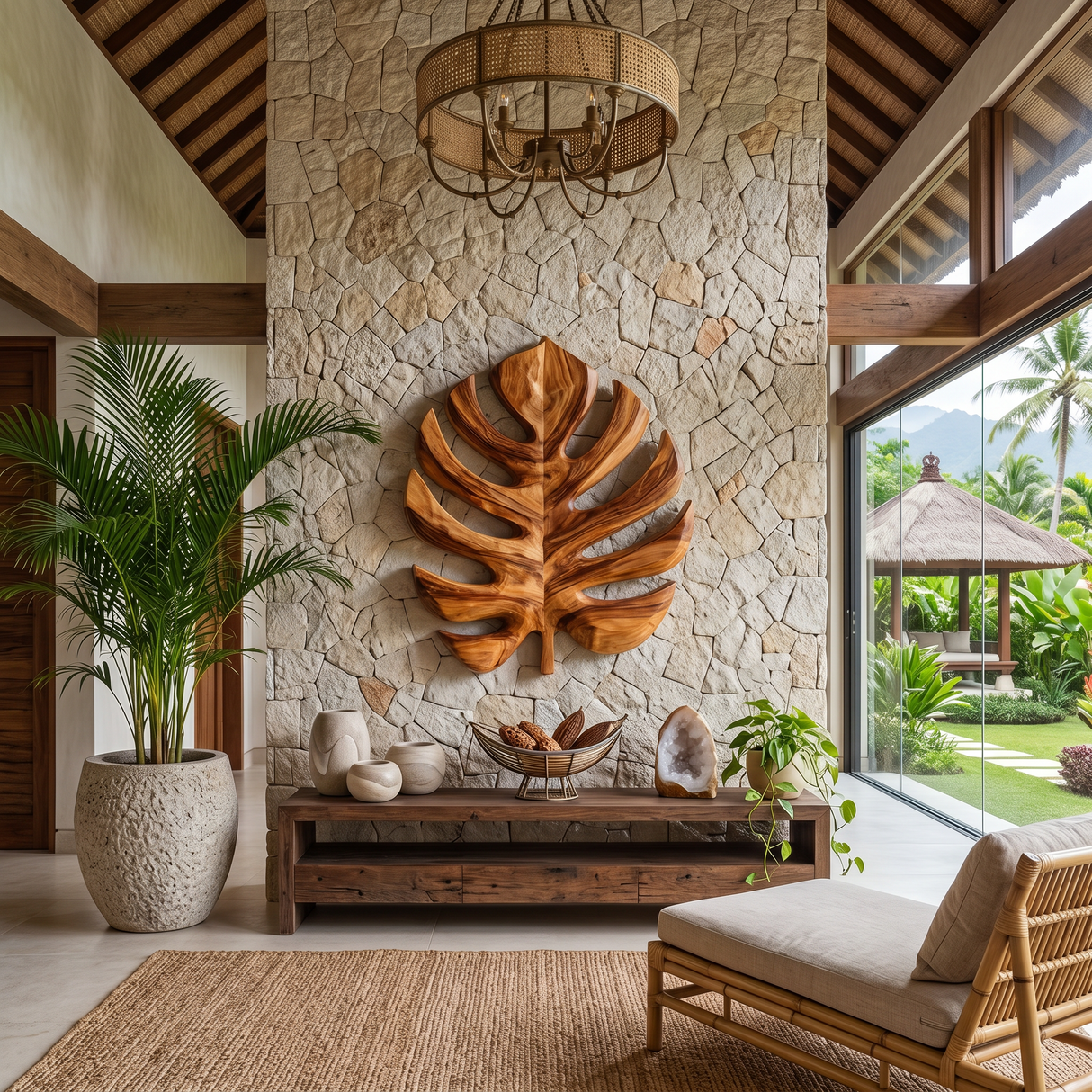 Organic Monstera Leaf Wall Art For Living Room