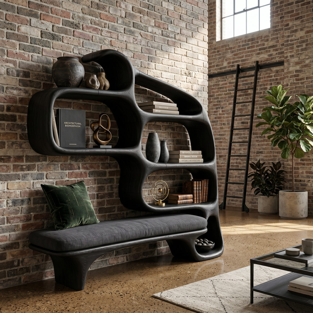 Modern Sculptural Bookshelf For Stylish Reading Space