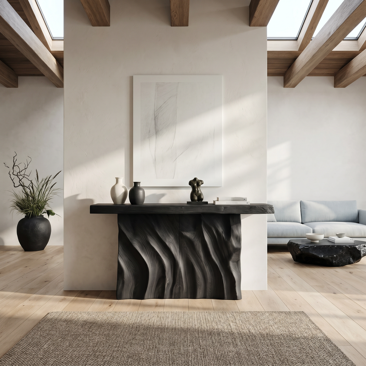 Contemporary Live Form Hall Table For Penthouse Interior Space