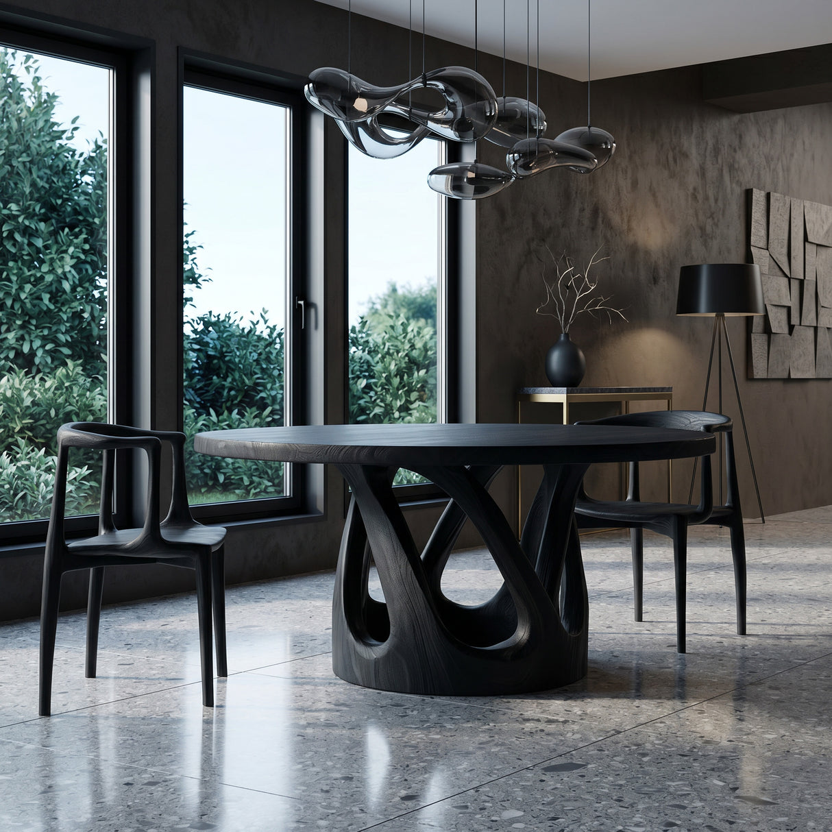 Contemporary Open Base Dining Table For Breakfast Nook