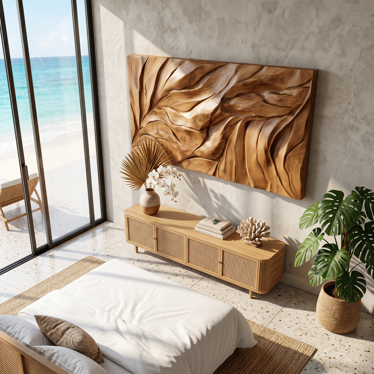 Organic Modern Wall Art With Relief Design For Living Room