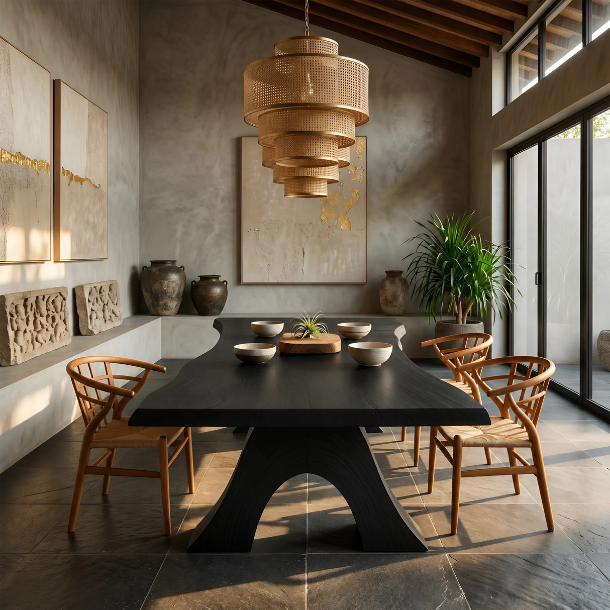 Modern Organic Edge Dining Table For Open Living Space