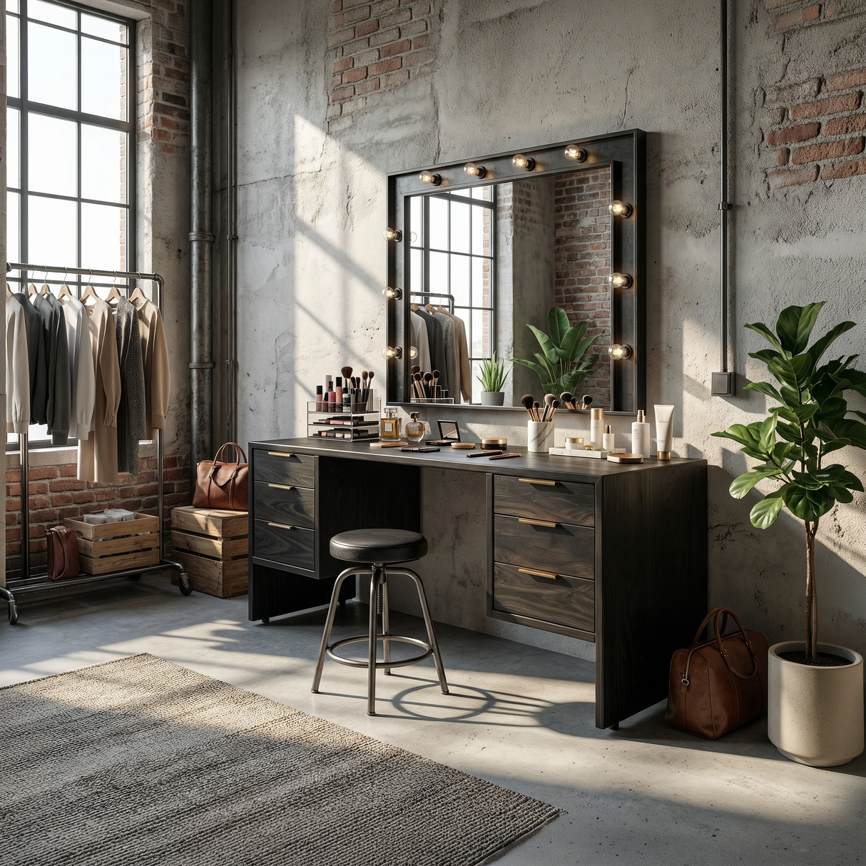 Minimalist Makeup Vanity Desk Personal Beauty Space Dressing Area