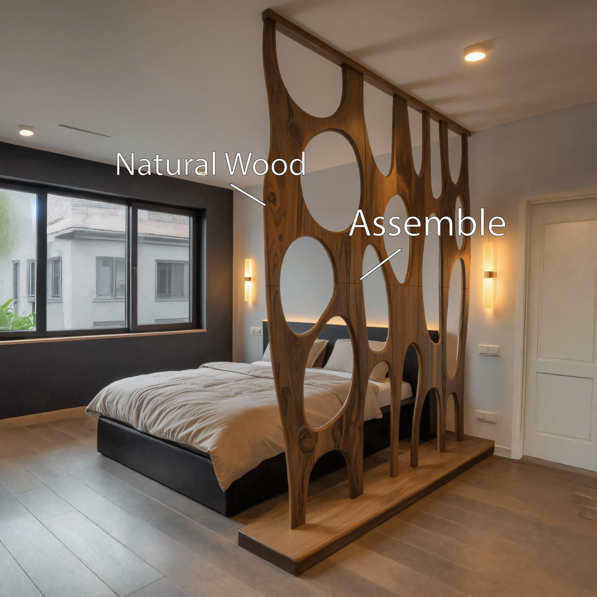 Modern Room Divider With Openwork For Bedroom Or Living Room