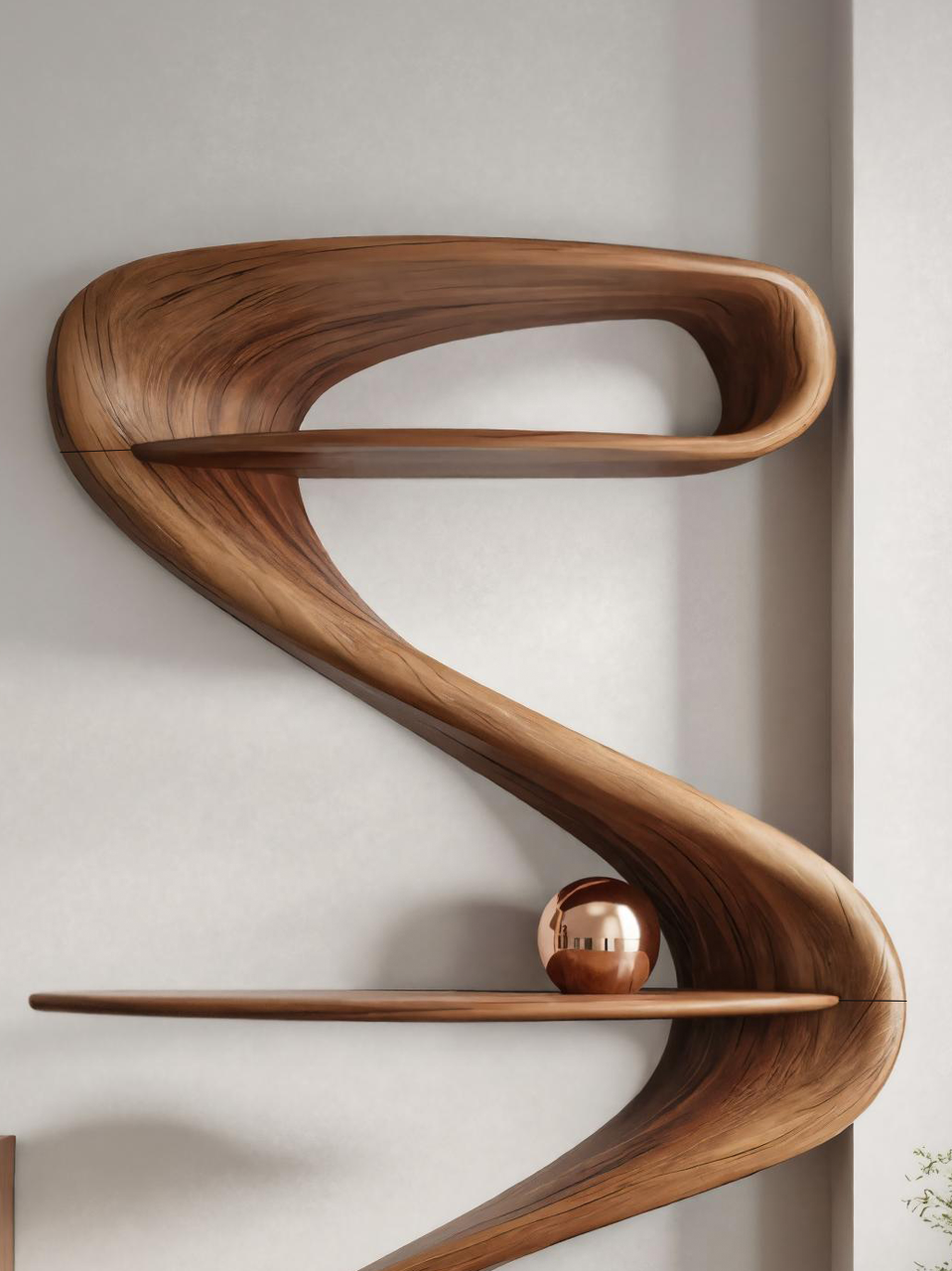 Modern Wave Bookshelf For Living Room Or Contemporary Interior