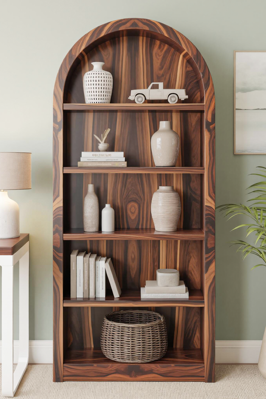 Arched Display Bookshelf For Living Room Or Office