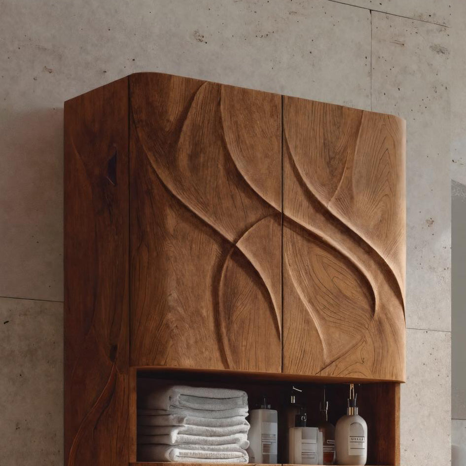 Contemporary Bathroom Cabinet With Door Waves For Bathroom