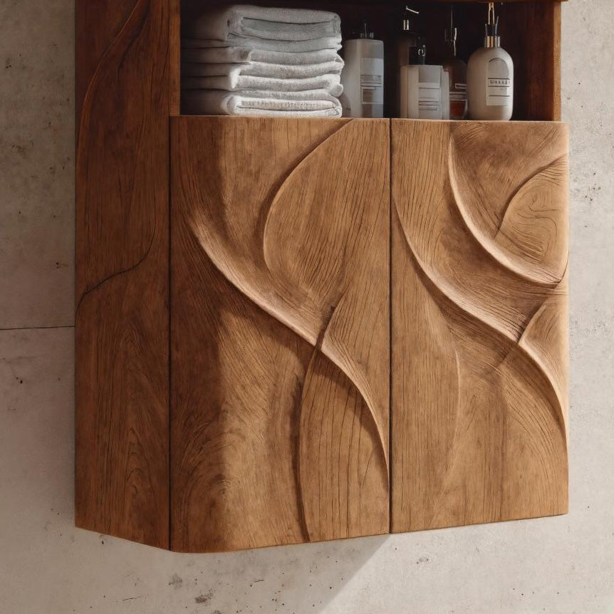 Contemporary Bathroom Cabinet With Door Waves For Bathroom