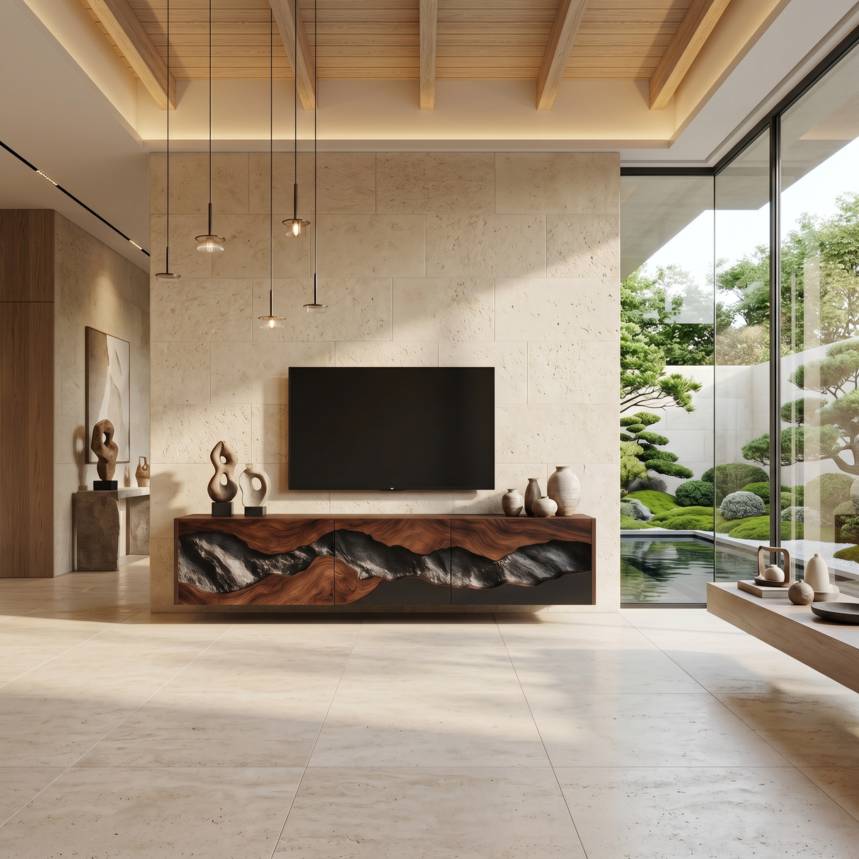 Handcrafted TV Console For Cozy Living Space