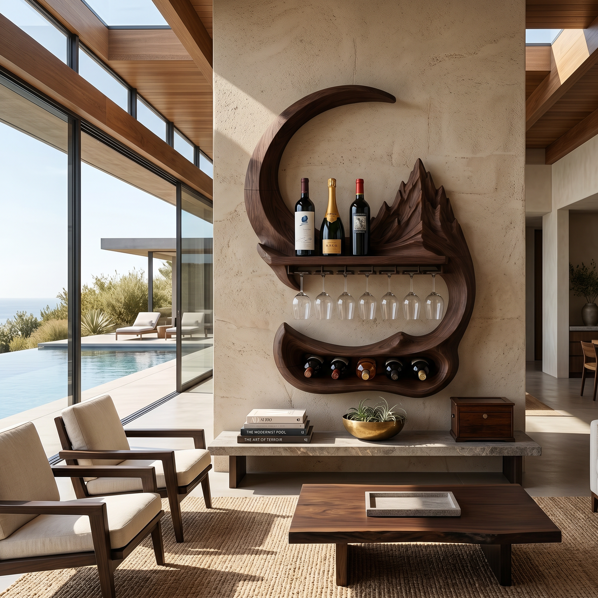 Modern Landscape Wine Storage Display For Living Space
