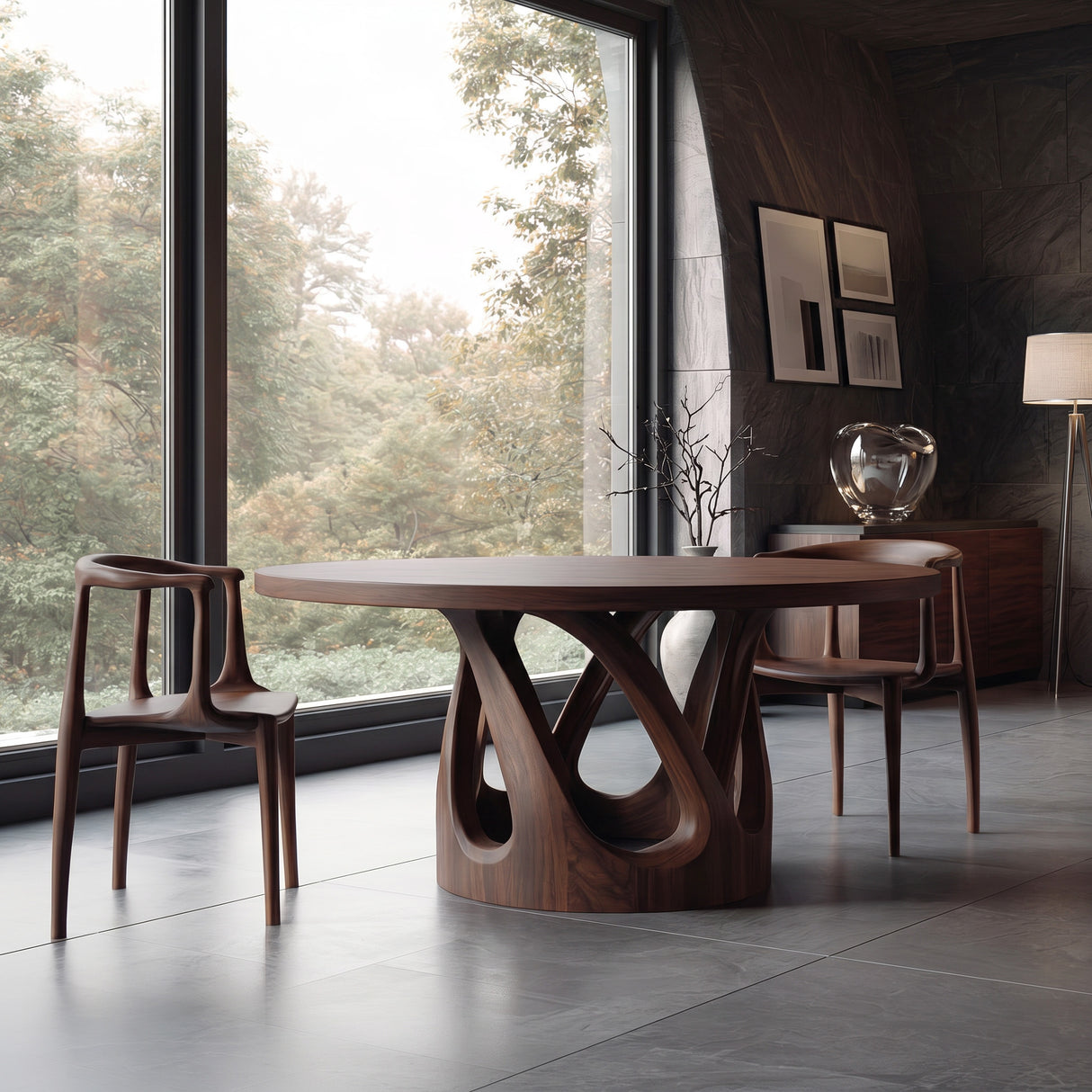 Contemporary Open Base Dining Table For Breakfast Nook