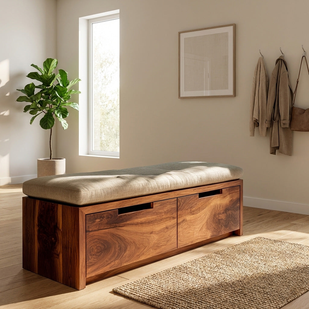 Minimalist Storage Bench Functional Design For Entryway