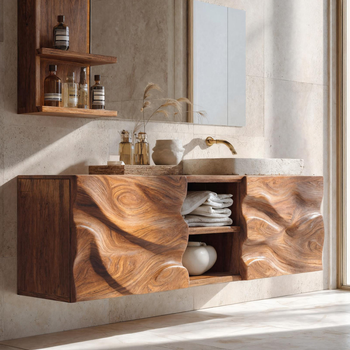 Handcrafted Wall Bathroom Vanity For Modern Bathroom