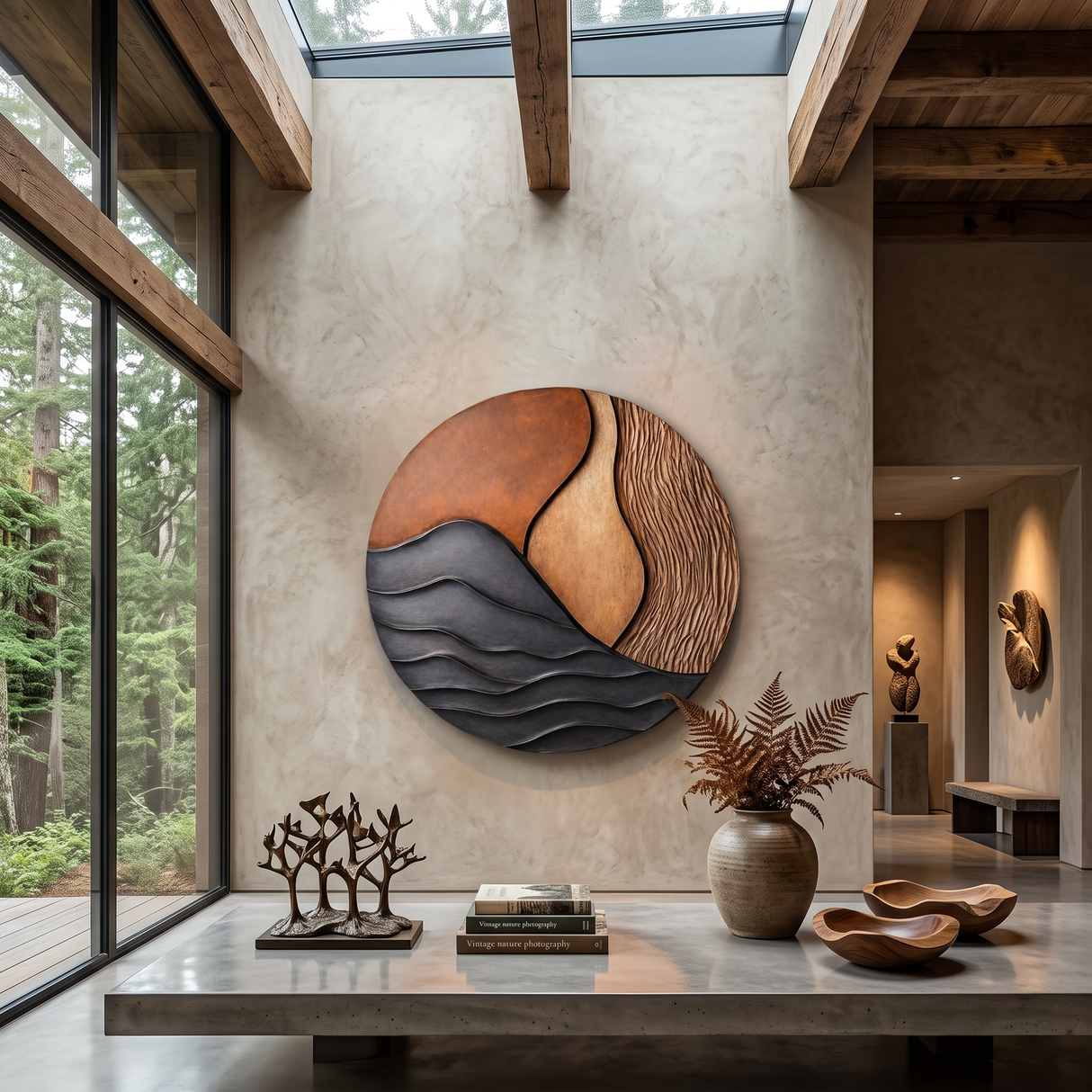 Mid Century Wood Wall Art For Bedroom Modern Home Decor